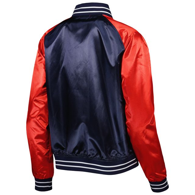 Veste pour femme Mitchell & Ness Navy New York Yankees Team 2.0 Satin Raglan Full-Snap
