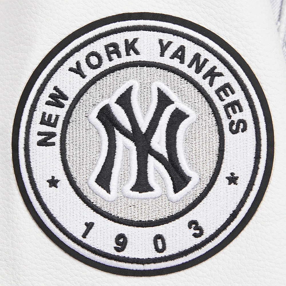 Women's Pro Standard Black New York Yankees Pearls Rib Wool Full-Zip Varsity Jacket