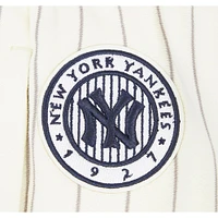 Women's Pro Standard Cream New York Yankees Cooperstown Collection Pinstripe Retro Classic Fleece Shorts