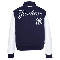 Women's Pro Standard  Navy New York Yankees Game Day Classics Wool Varsity Jacket