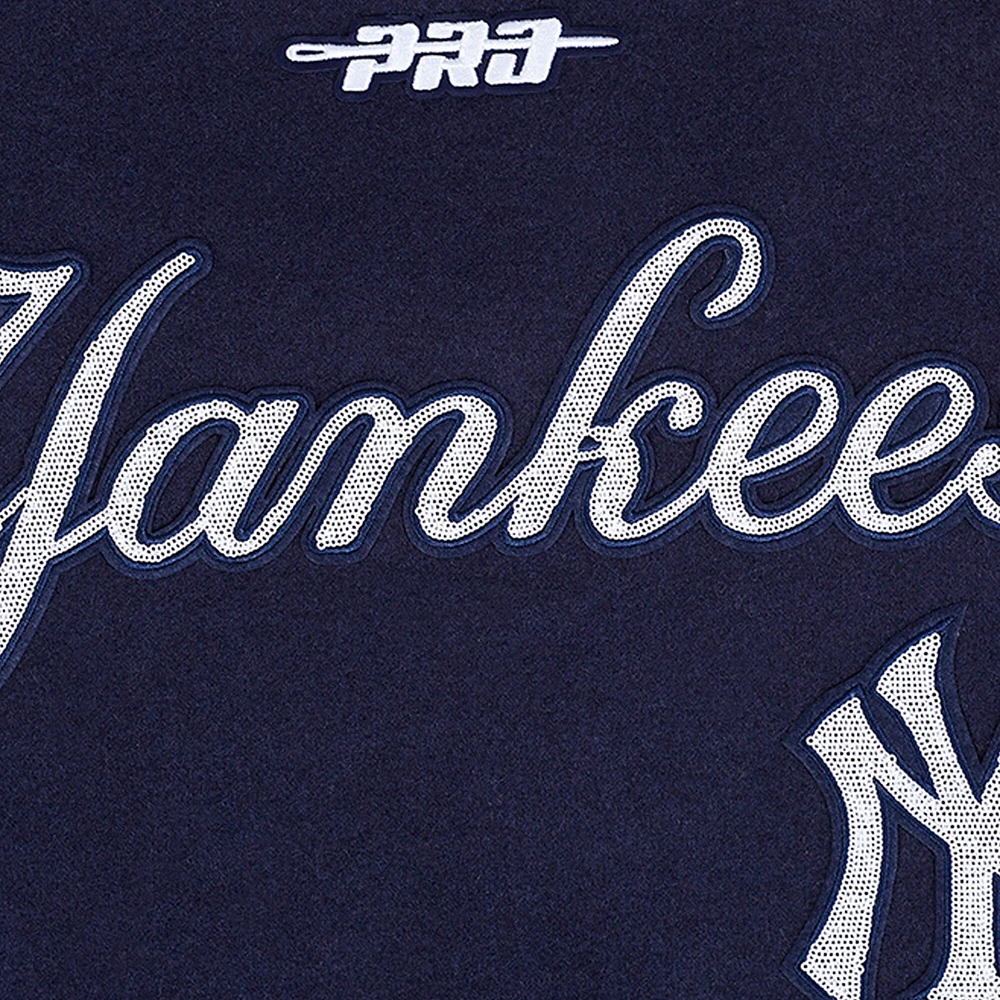 Women's Pro Standard  Navy New York Yankees Game Day Classics Wool Varsity Jacket