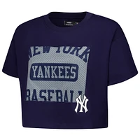 Women's Pro Standard Navy New York Yankees Made To Play Boxy Cropped T-Shirt