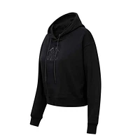 Women's Pro Standard New York Yankees Triple Black Cropped Pullover Hoodie