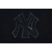 Women's Pro Standard New York Yankees Triple Black Cropped Pullover Hoodie