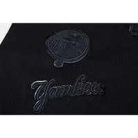Women's Pro Standard New York Yankees Triple Black Cropped Pullover Hoodie