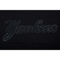 Women's Pro Standard New York Yankees Triple Black Cropped Pullover Hoodie