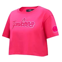 Women's Pro Standard Pink New York Yankees Triple Boxy Cropped T-Shirt