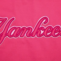 Women's Pro Standard Pink New York Yankees Triple Boxy Cropped T-Shirt