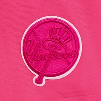 Women's Pro Standard Pink New York Yankees Triple Boxy Cropped T-Shirt
