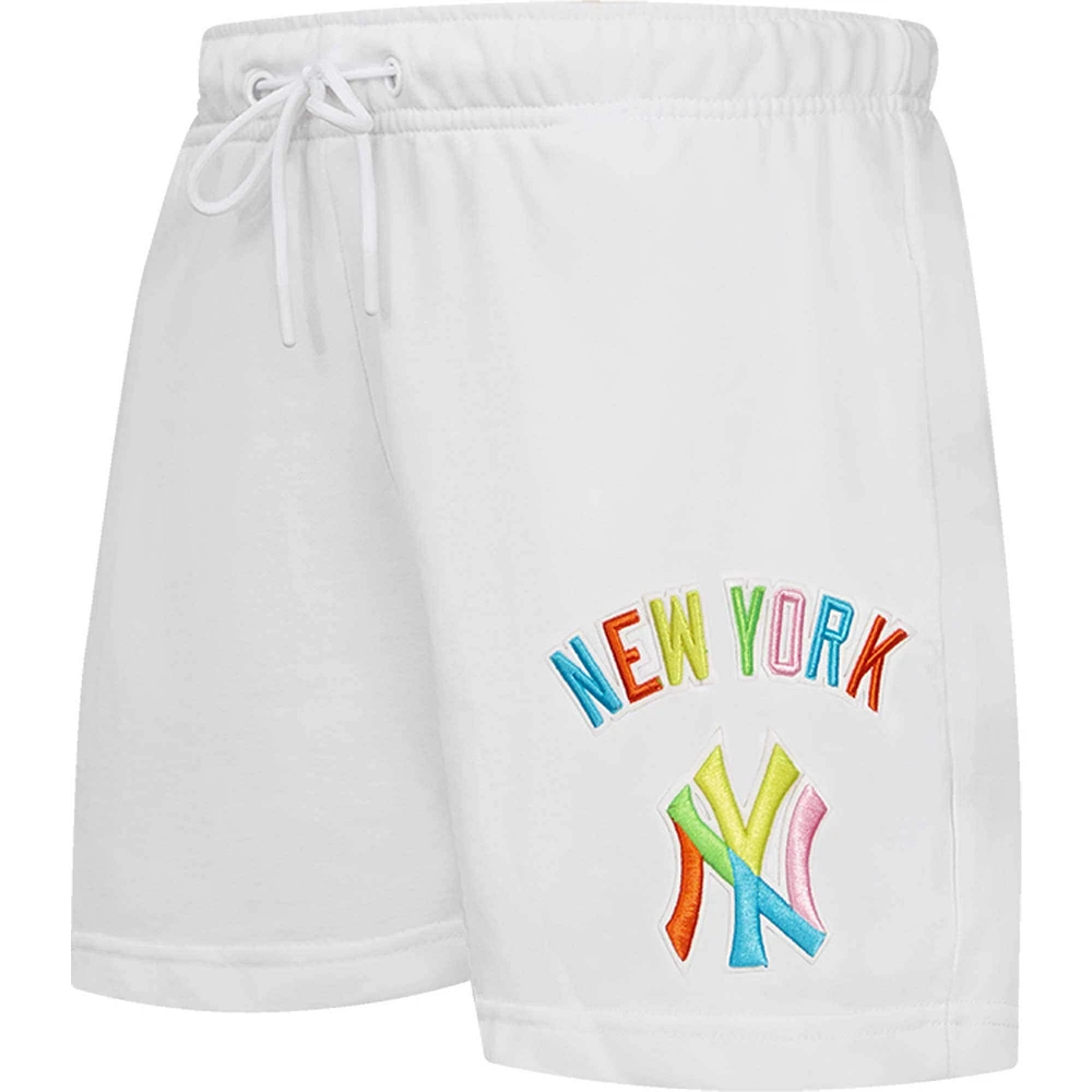 Women's Pro Standard  White New York Yankees Washed Neon Shorts