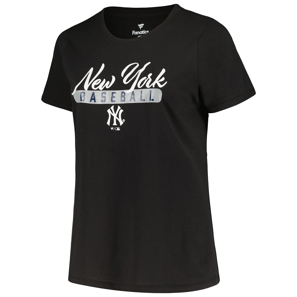 Women's Profile Black/Heather Gray New York Yankees Plus T-Shirt Combo Pack