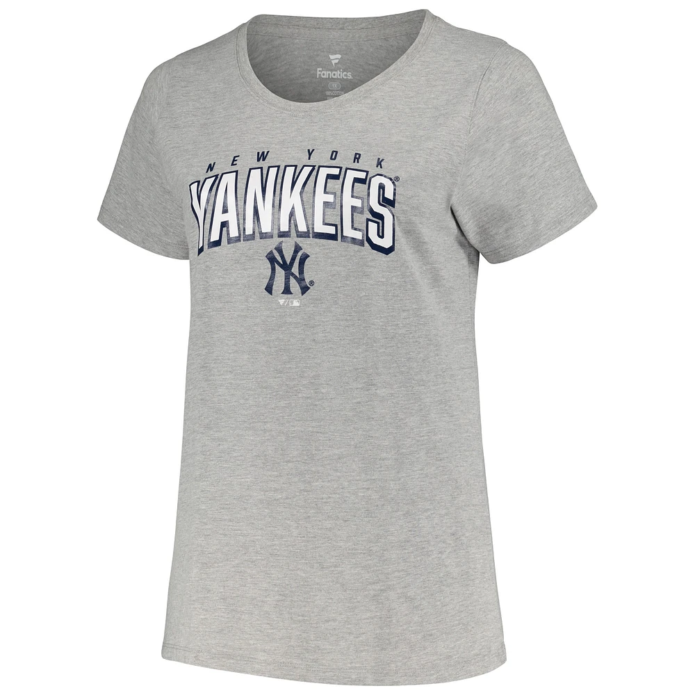 Women's Profile Black/Heather Gray New York Yankees Plus T-Shirt Combo Pack