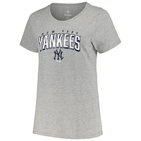Women's Profile Black/Heather Gray New York Yankees Plus T-Shirt Combo Pack