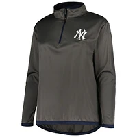 Women's Profile Charcoal New York Yankees Plus Quarter-Zip Jacket