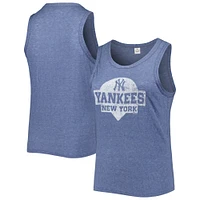 Women's Soft as a Grape Navy New York Yankees Plus High Neck Tri-Blend Tank Top