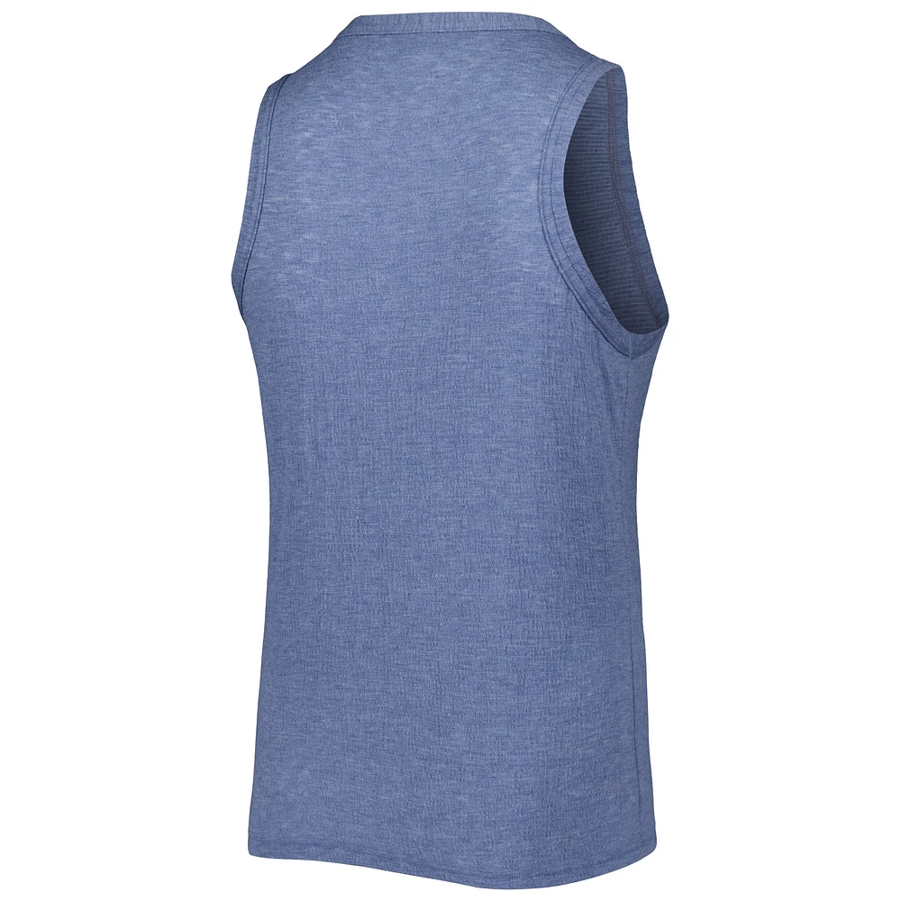 Women's Soft as a Grape Navy New York Yankees Plus High Neck Tri-Blend Tank Top