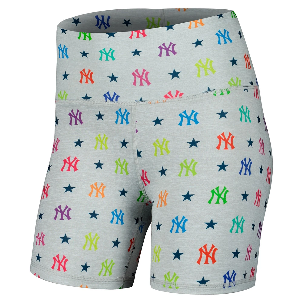 Short arc-en-ciel TLC des New York Yankees Terez gris pour femme