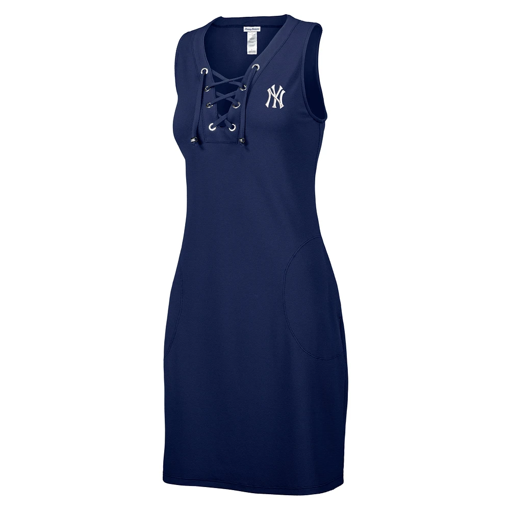Women's Tommy Bahama Navy New York Yankees Island Cays Lace-Up Spa Dress