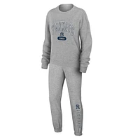 Women's WEAR by Erin Andrews Gray New York Yankees Plus Knitted Lounge Set