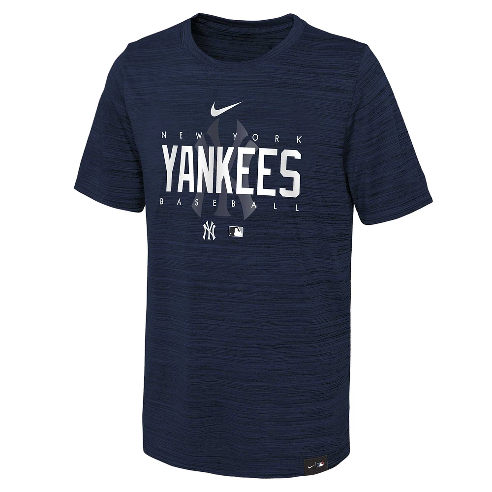 Youth Nike Navy New York Yankees Authentic Collection Velocity Practice Performance - T-Shirt