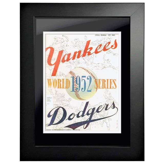 New York Yankees vs Los Angeles Dodgers 1952 World Series - Couverture de programme encadrée de 12 `` x 16 ''