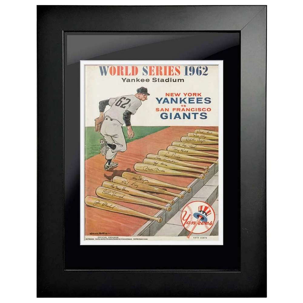 New York Yankees vs San Francisco Giants 1962 World Series - Couverture de programme encadrée de 12 `` x 16 ''