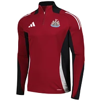Men's adidas Burgundy Newcastle United 2024/25 AEROREADY Raglan Quarter-Zip Training Top