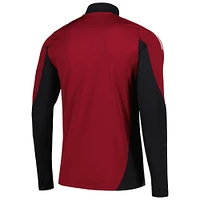 Men's adidas Burgundy Newcastle United 2024/25 AEROREADY Raglan Quarter-Zip Training Top