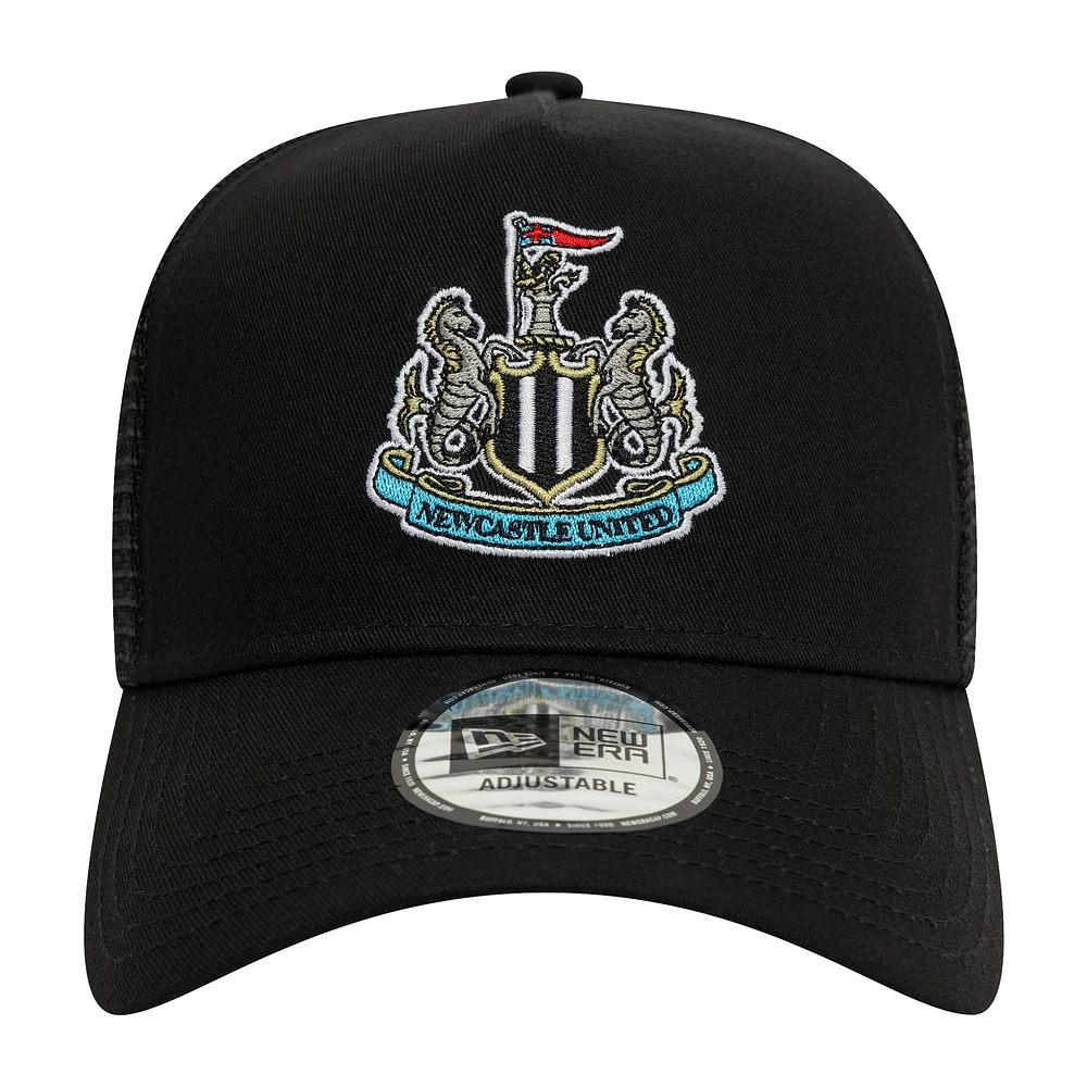 Men's New Era Black Newcastle United Core Trucker Adjustable Hat