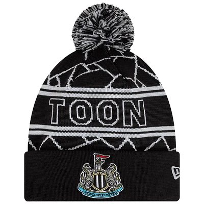 Men's New Era Black Newcastle United Sport Cuffed Knit Hat with Pom