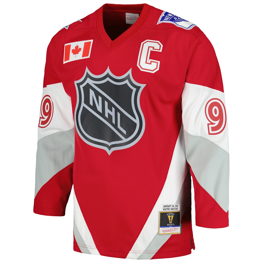 Men's Mitchell & Ness Wayne Gretzky Red 1999 NHL All-Star Game Blue Line Player Jersey
