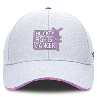 Men's Fanatics White NHL Authentic Pro Hockey Fights Cancer Adjustable Hat