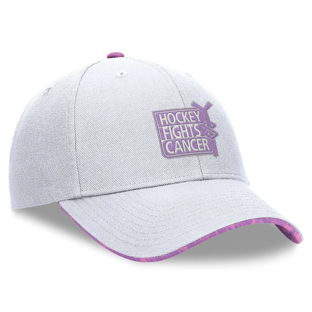 Men's Fanatics White NHL Authentic Pro Hockey Fights Cancer Adjustable Hat