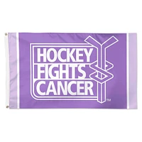 Drapeau de luxe simple face WinCraft NHL 12" x 30" 2024 Hockey Fights Cancer 3' x 5'
