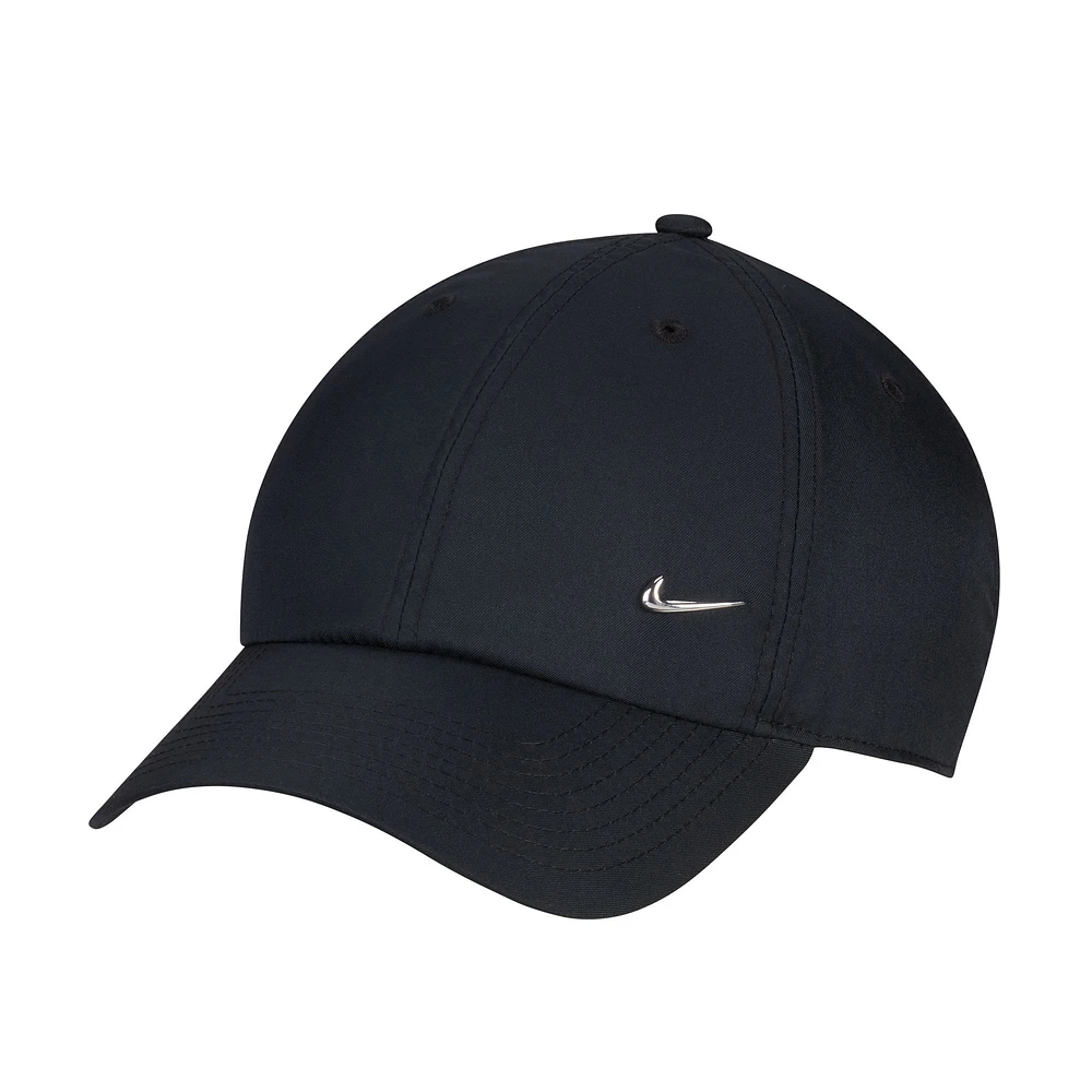 Unisex Nike  Black Metal Swoosh Lifestyle Performance Club Adjustable Hat