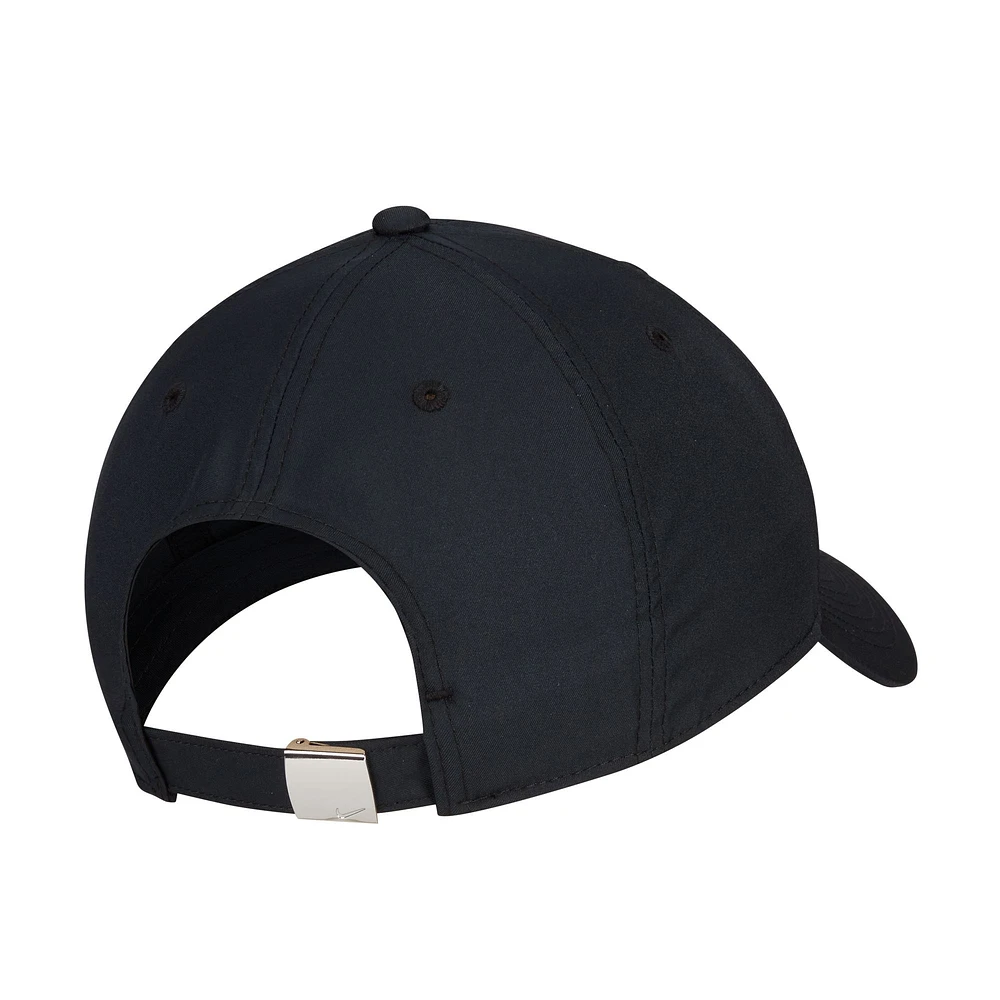 Unisex Nike  Black Metal Swoosh Lifestyle Performance Club Adjustable Hat