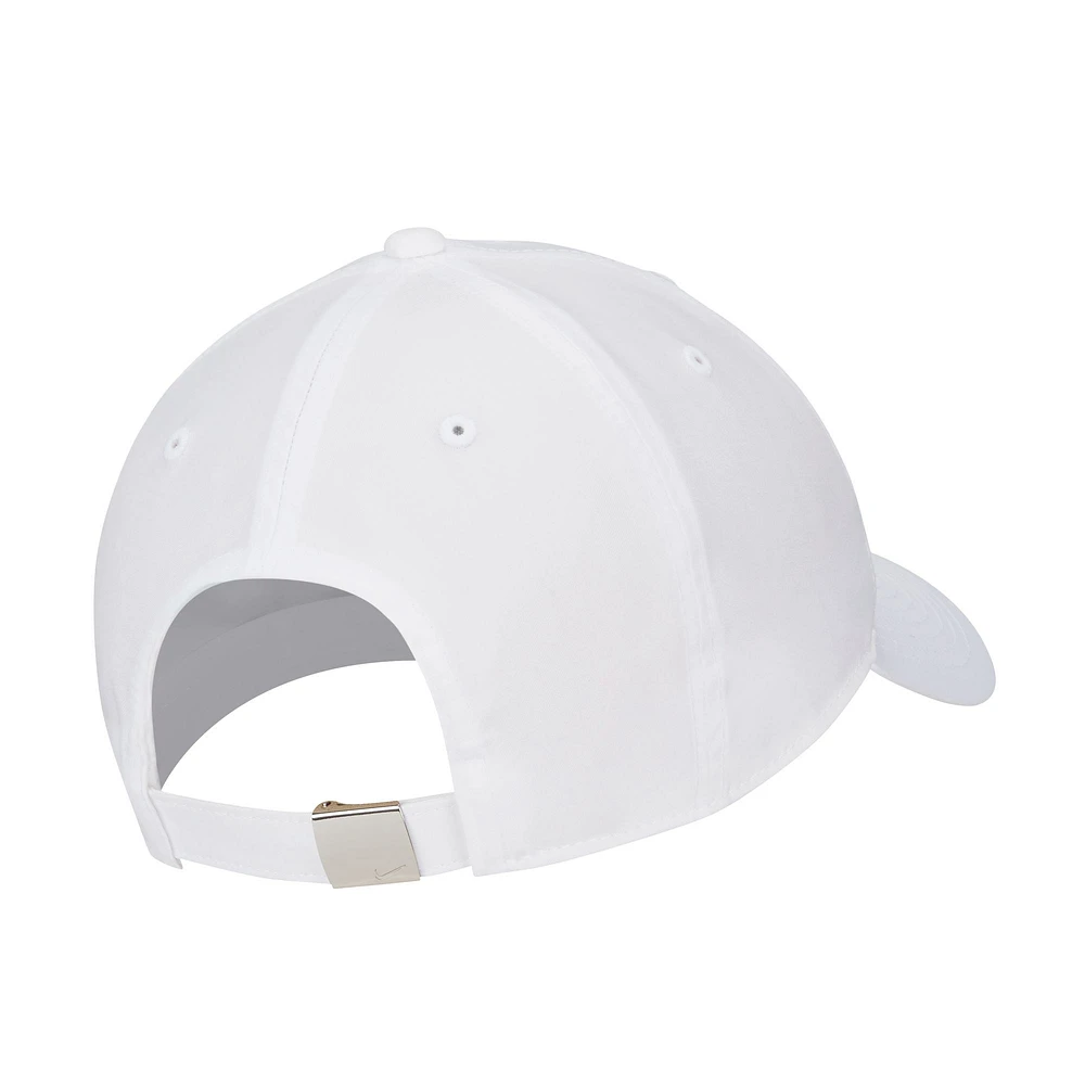 Unisex Nike  White Metal Swoosh Lifestyle Performance Club Adjustable Hat