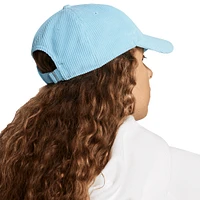 Chapeau réglable unisexe en velours côtelé bleu Nike