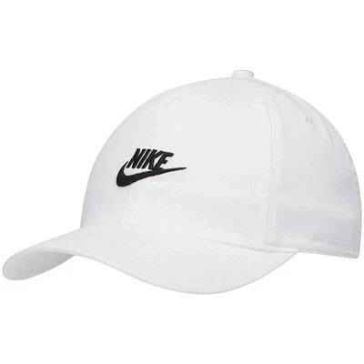 Youth Nike White Heritage 86 Swoosh Futura - Adjustable Hat