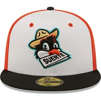 Men's New Era White/Black Pajaritos De Norfolk Copa La Diversion 59FIFTY Fitted Hat