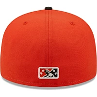 Men's New Era White/Black Pajaritos De Norfolk Copa La Diversion 59FIFTY Fitted Hat