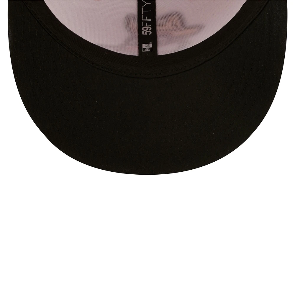 Men's New Era White/Black Pajaritos De Norfolk Copa La Diversion 59FIFTY Fitted Hat