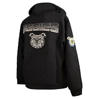 Men's FISLL  Black North Carolina A&T Aggies Puff Print Sliced Pullover Hoodie