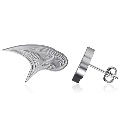 Dayna Designs Boucles d'oreilles argentées avec logo de l'équipe Central Eagles de Caroline du Nord