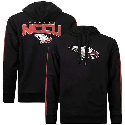 Sweat à capuche surdimensionné rayures FISLL pour hommes, noir, North Carolina Central Eagles