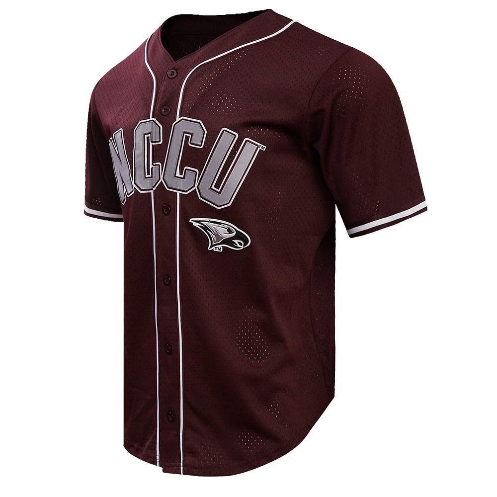 Men's Pro Standard Maroon North Carolina Central Eagles Homecoming Mesh Button-Down Shirt