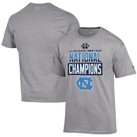 T-shirt gris pour le vestiaire des champions nationaux de soccer féminin la NCAA 2024 Tar Heels Caroline du Nord