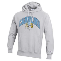 Men's Champion Heather Gray North Carolina Tar Heels Vault Late Night Reverse Weave Pullover Hoodie