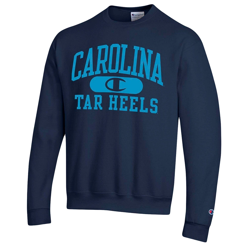 Men's Champion Navy North Carolina Tar Heels Arch Pill Sweatshirt