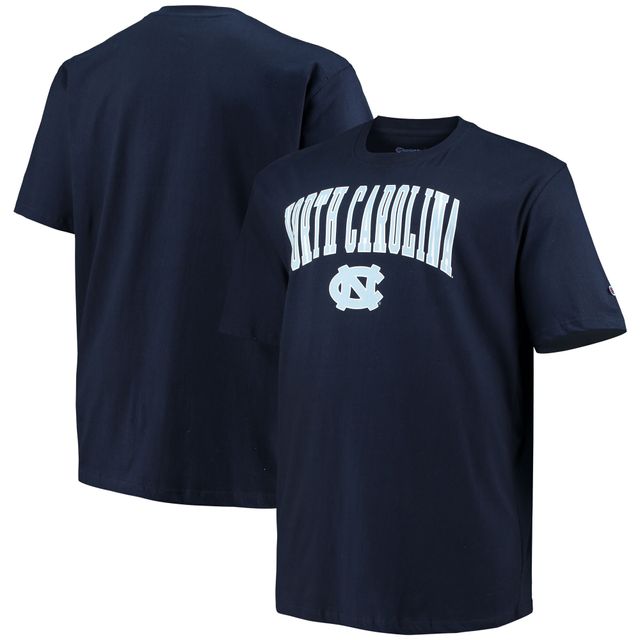Champion Navy North Carolina Tar Heels Big & Tall Arch Over Wordmark T-shirt pour hommes